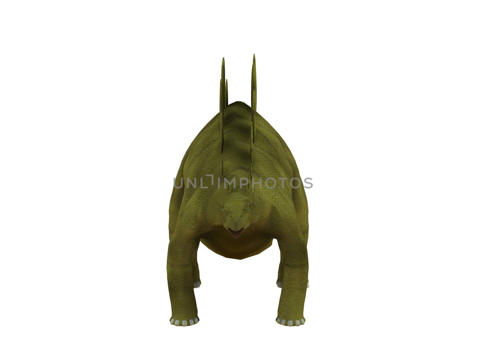 3d render depicting a dinosaur, which lived during the Cretaceous period, isolated on white.