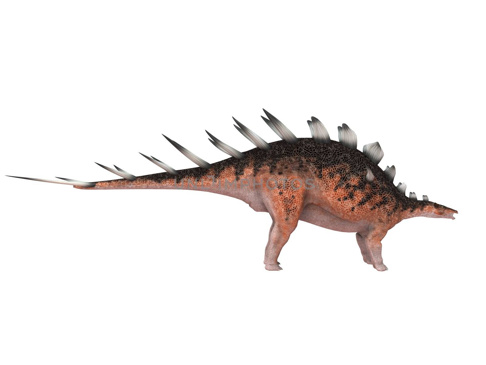 3d render depicting a dinosaur, which lived during the Cretaceous period, isolated on white.