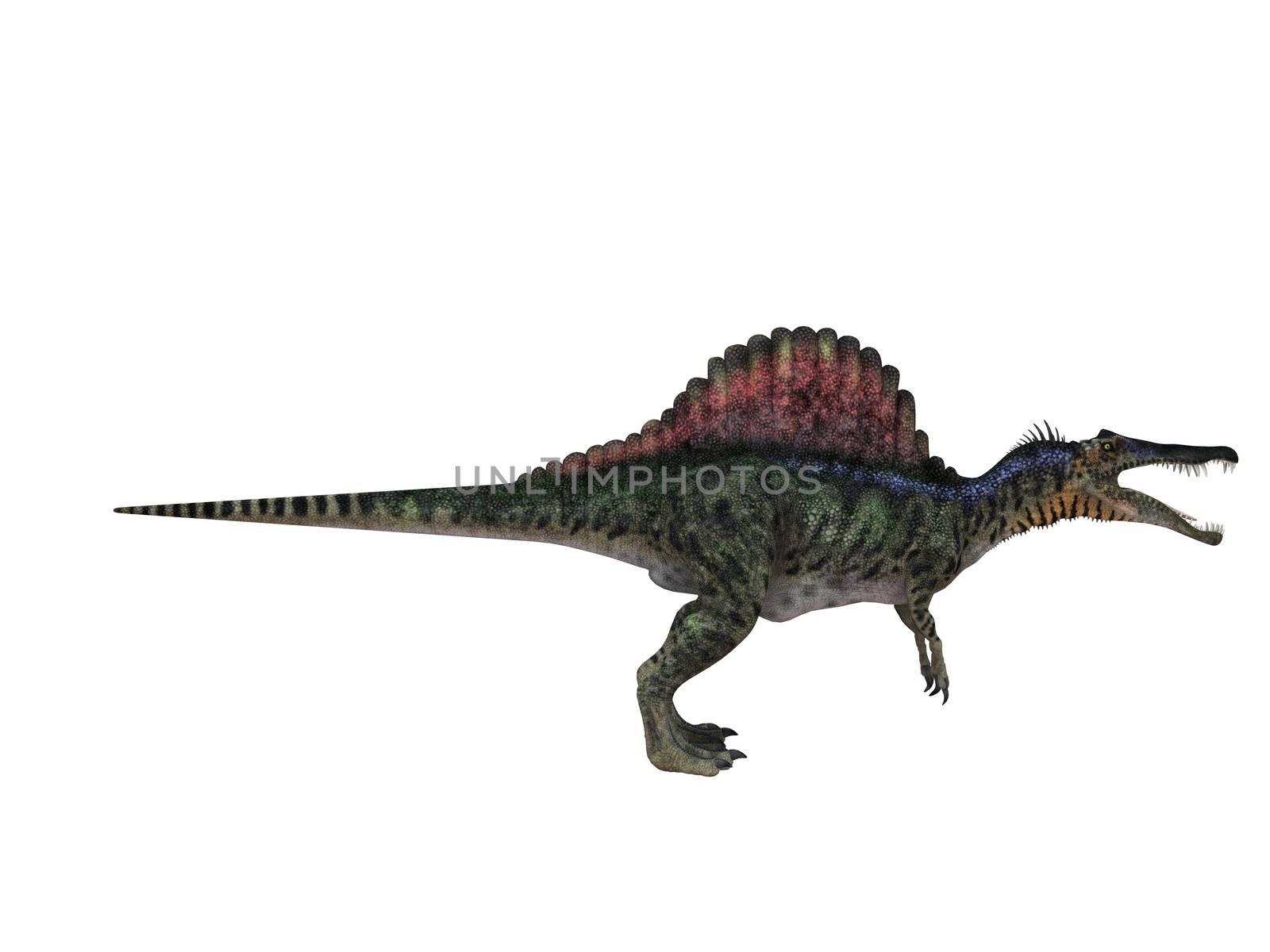 3d render depicting a dinosaur, which lived during the Cretaceous period, isolated on white.