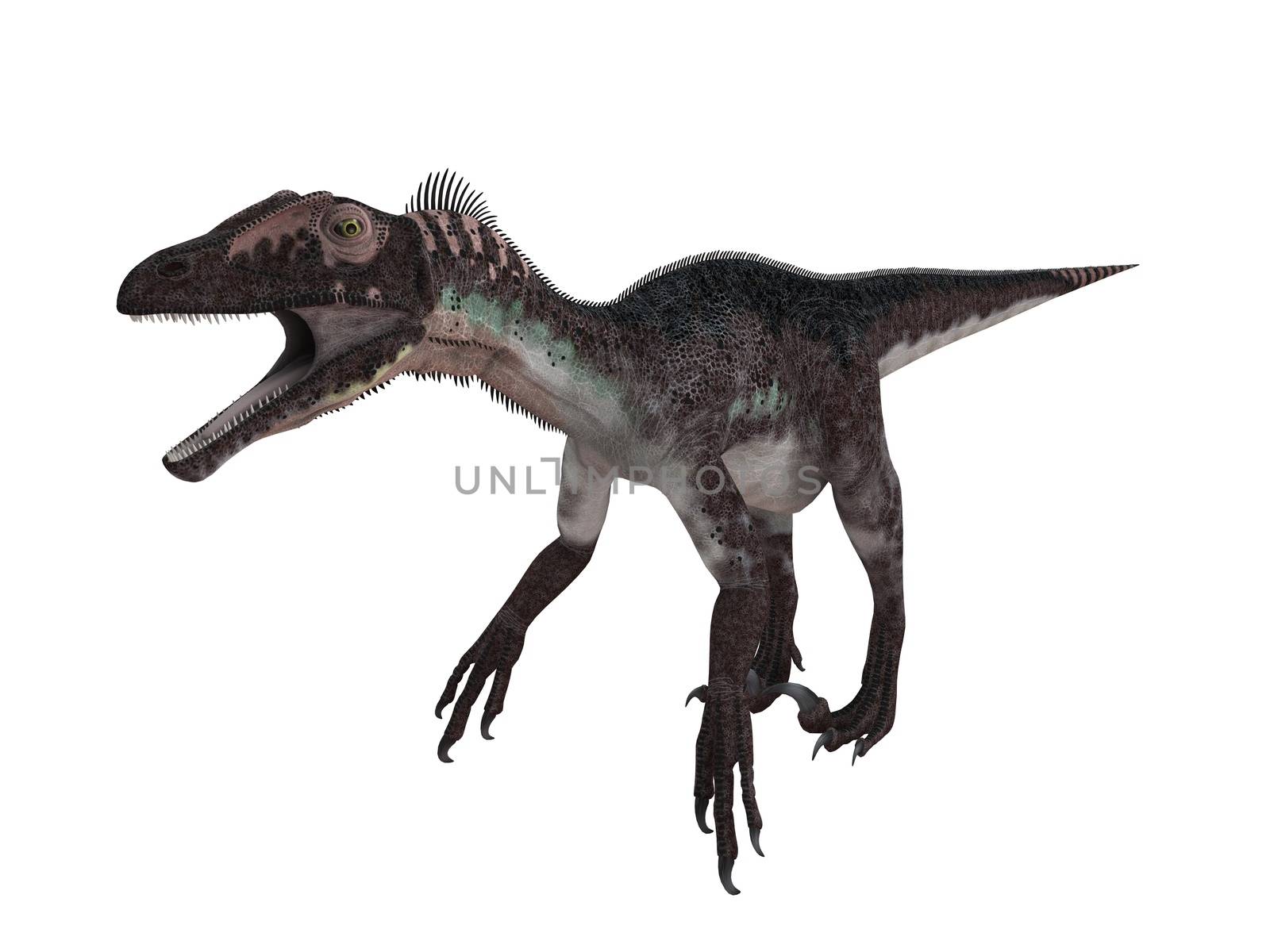 3d render depicting a dinosaur, which lived during the Cretaceous period, isolated on white.