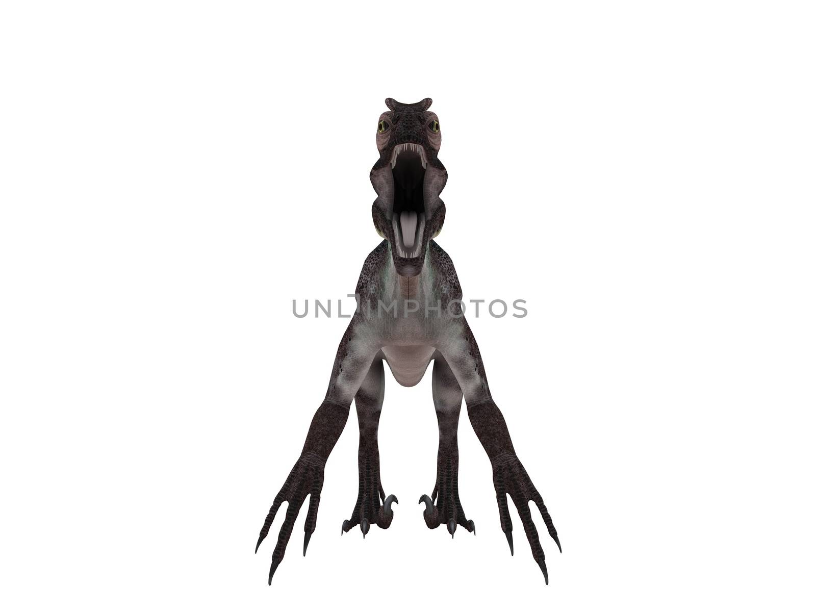 3d render depicting a dinosaur, which lived during the Cretaceous period, isolated on white.