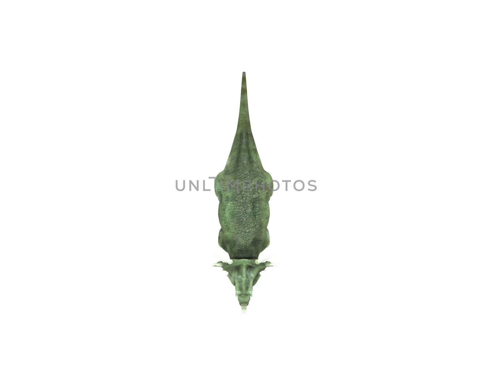 3d render depicting a dinosaur, which lived during the Cretaceous period, isolated on white.