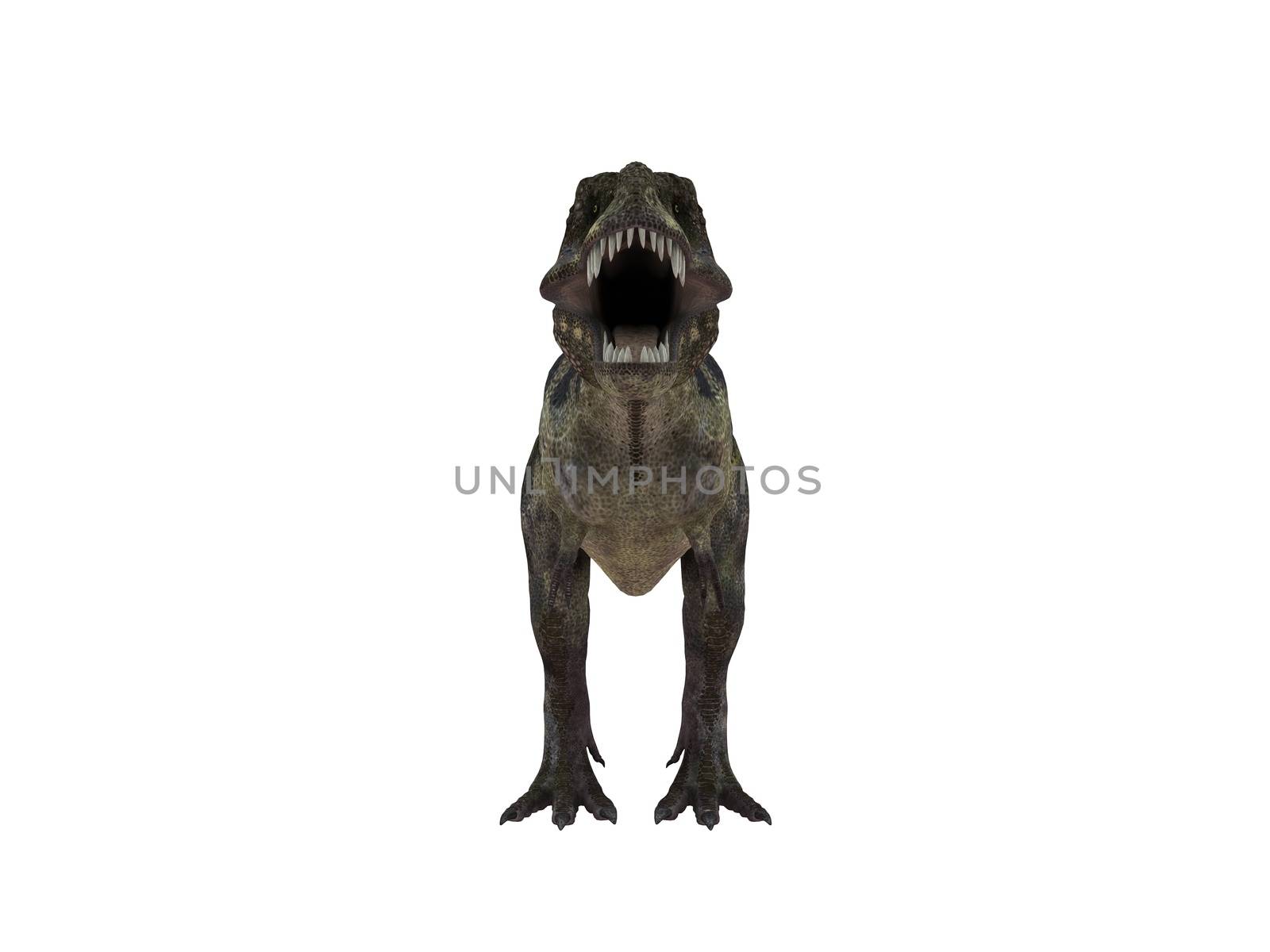 3d render depicting a dinosaur, which lived during the Cretaceous period, isolated on white.