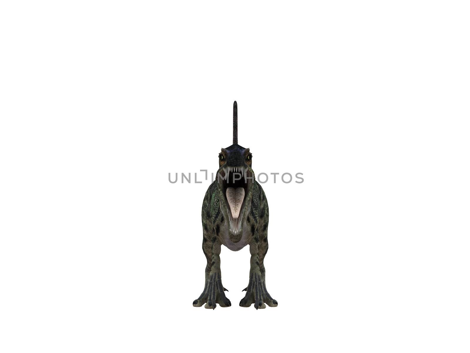 3d render depicting a dinosaur, which lived during the Cretaceous period, isolated on white.