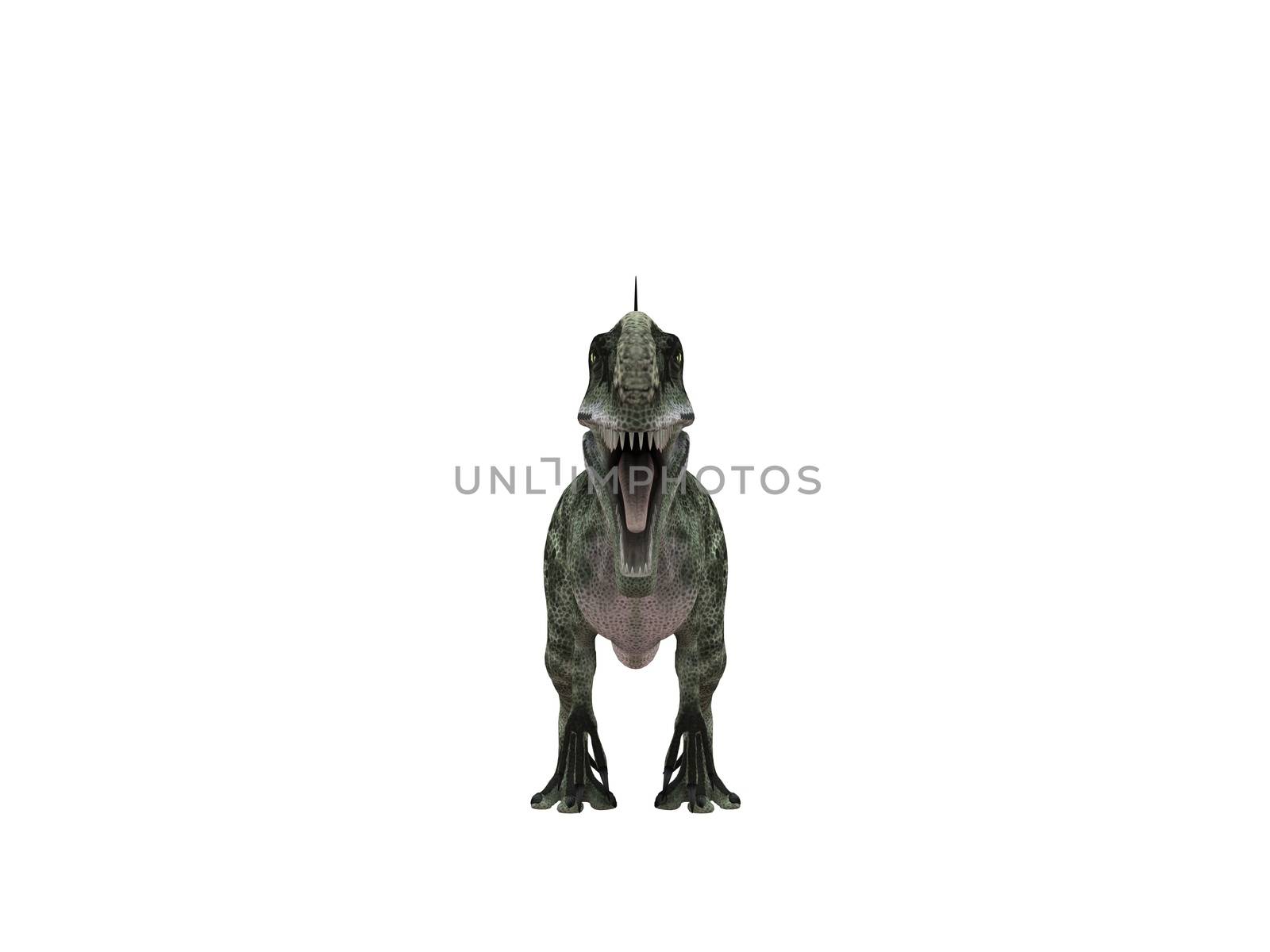 3d render depicting a dinosaur, which lived during the Cretaceous period, isolated on white.