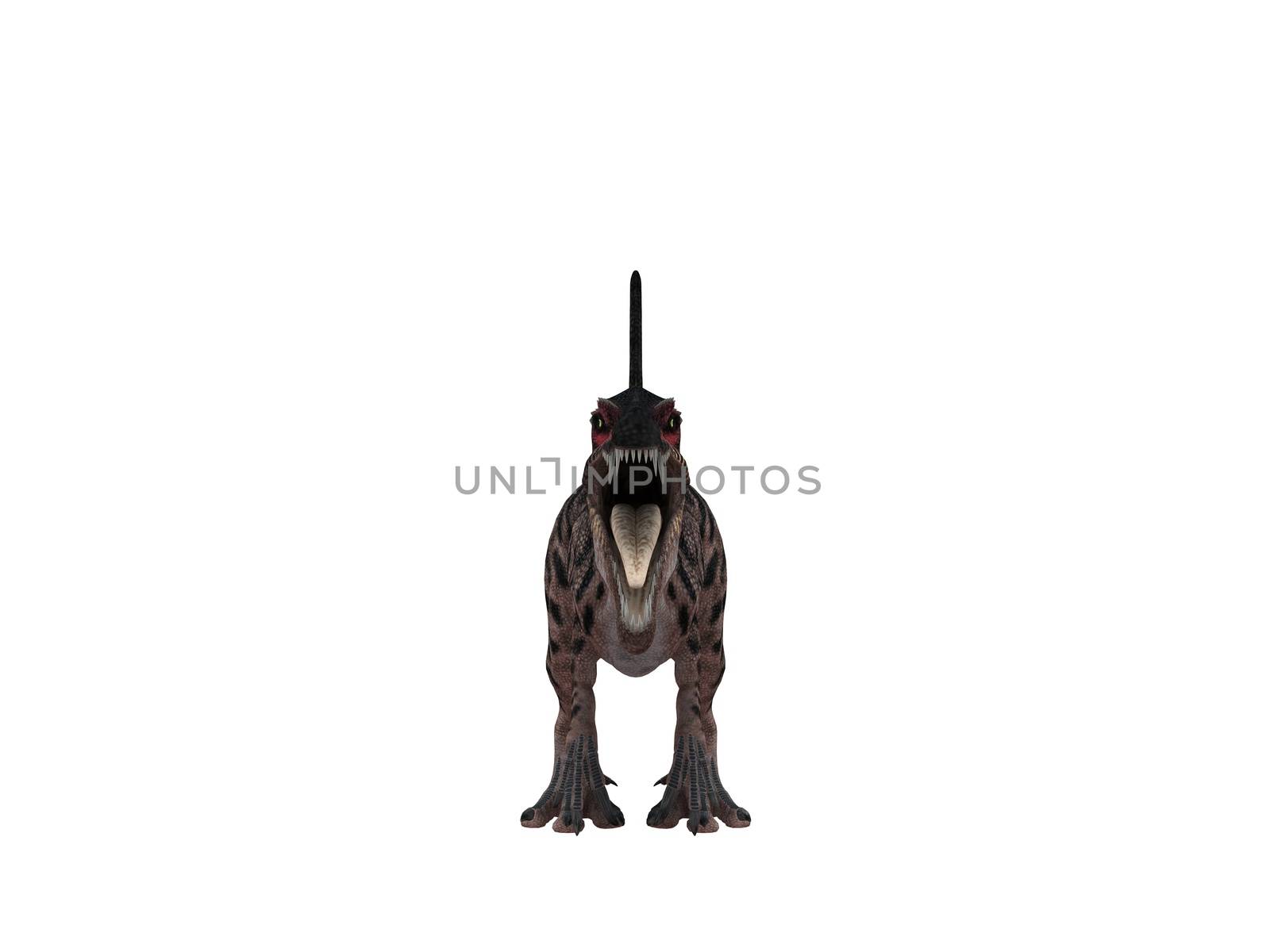 3d render depicting a dinosaur, which lived during the Cretaceous period, isolated on white.