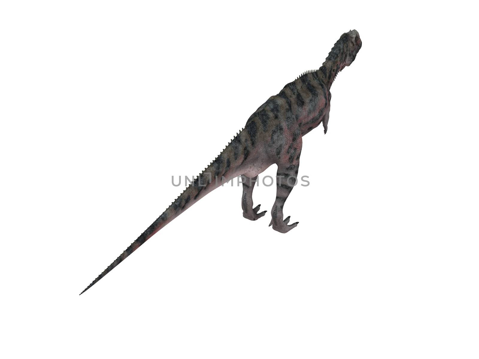 3d render depicting a dinosaur, which lived during the Cretaceous period, isolated on white.