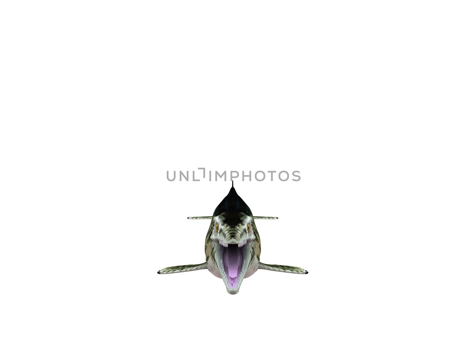 3d render of a Dinosaur inside a white stage by fares139