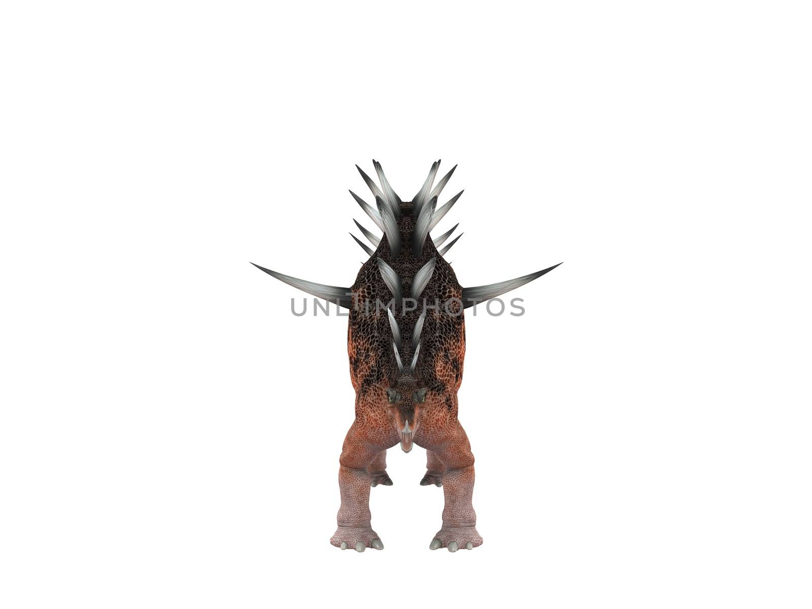 3d render depicting a dinosaur, which lived during the Cretaceous period, isolated on white.