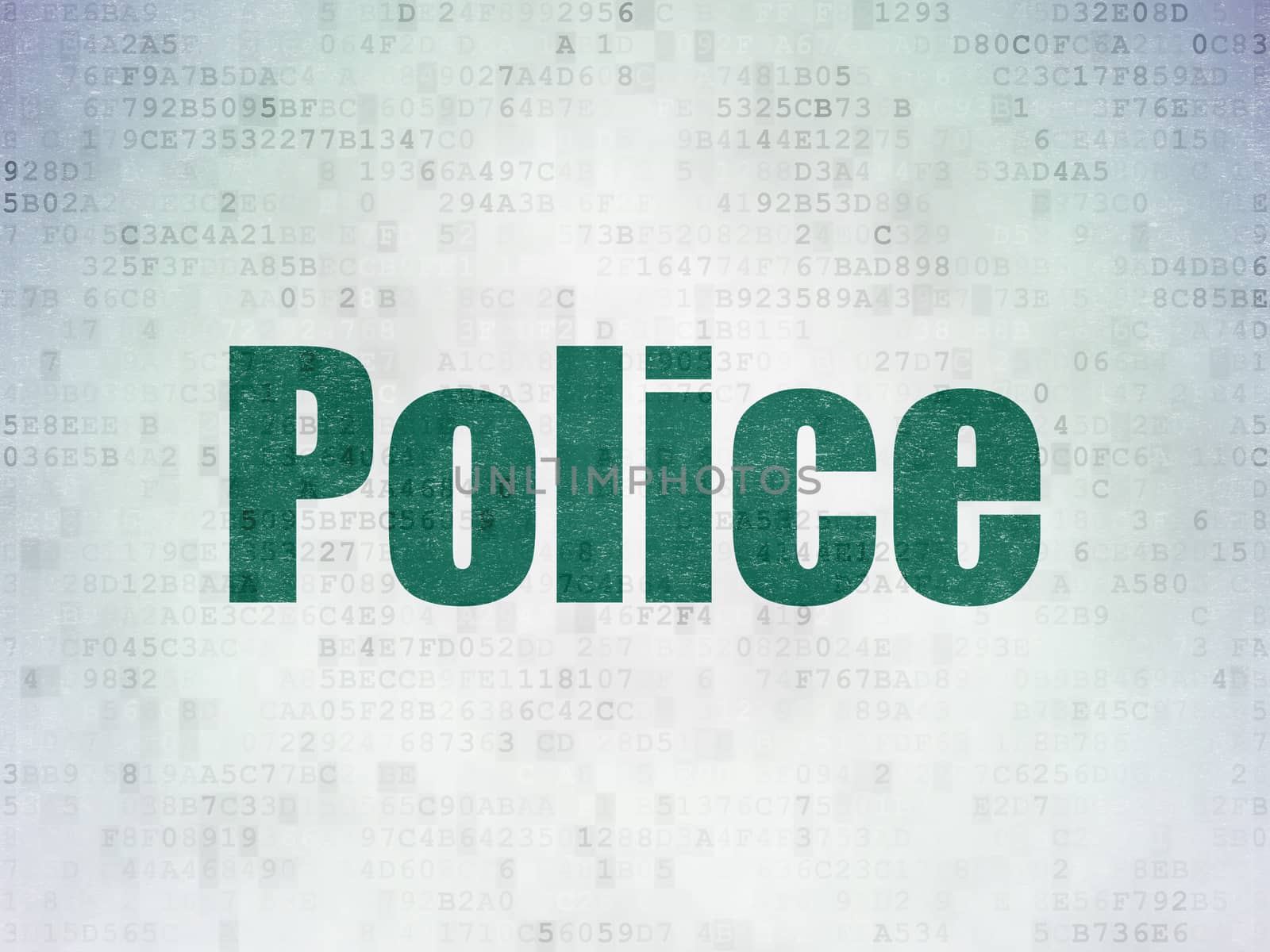Law concept: Painted green word Police on Digital Paper background