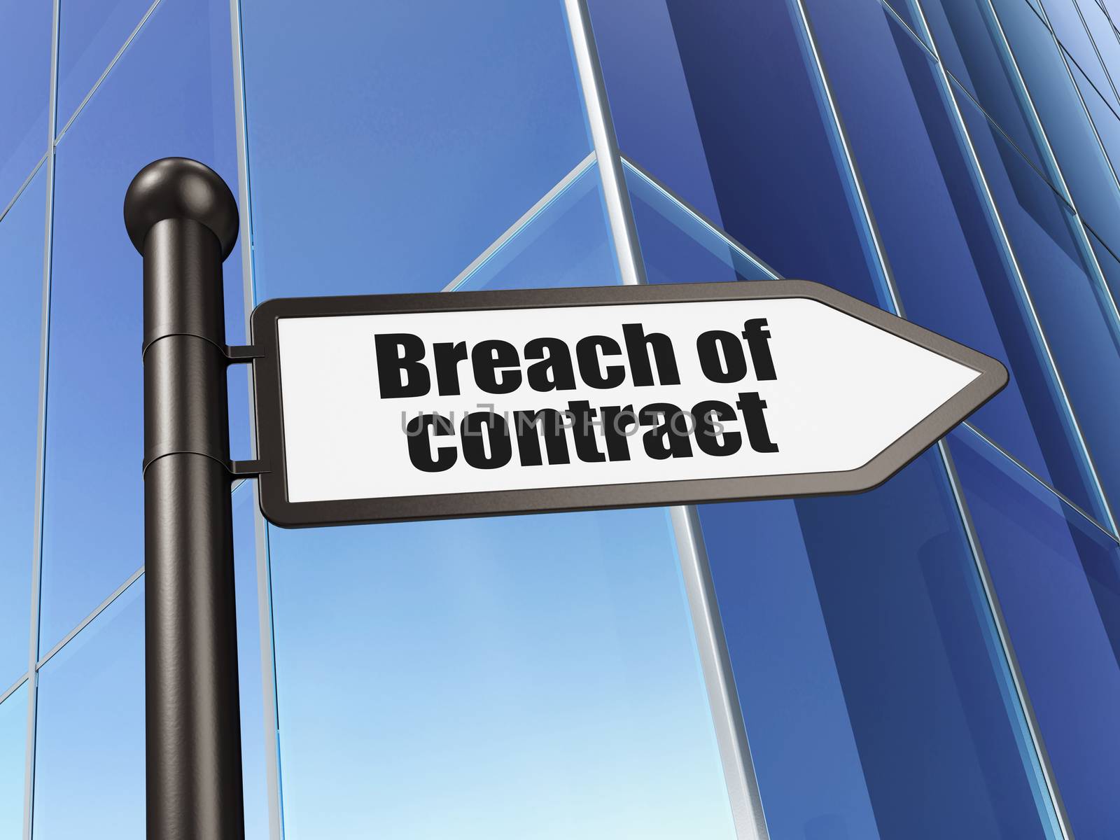 Law concept: sign Breach Of Contract on Building background by maxkabakov