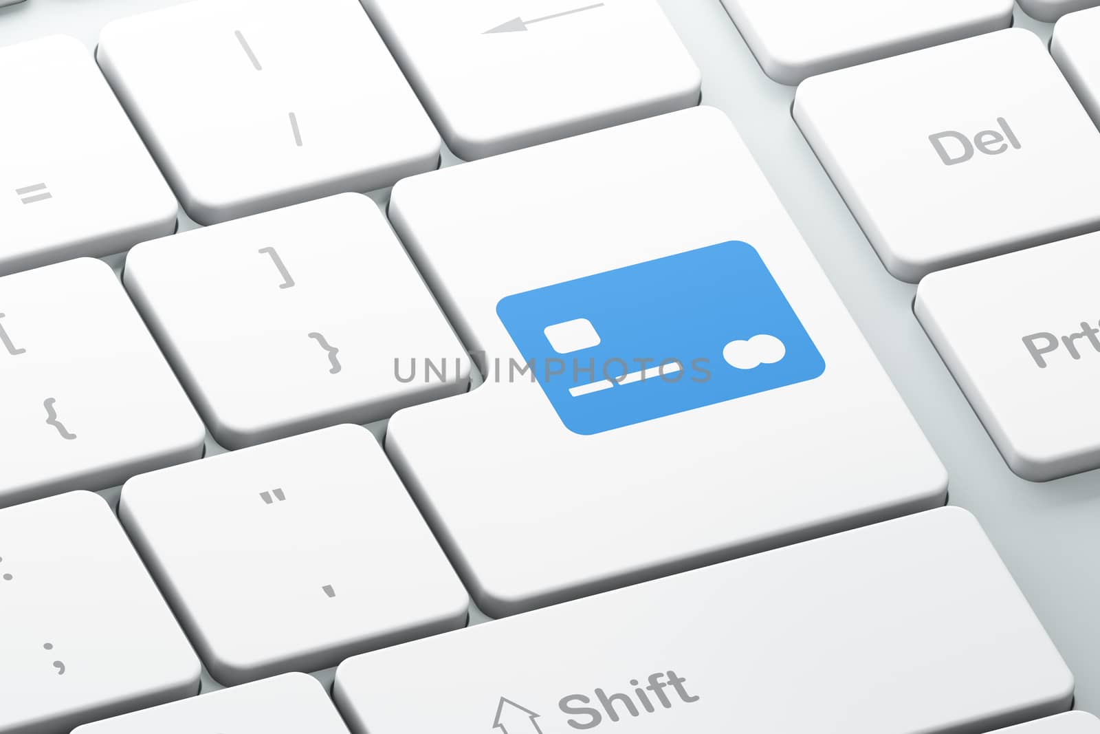 Money concept: Credit Card on computer keyboard background by maxkabakov