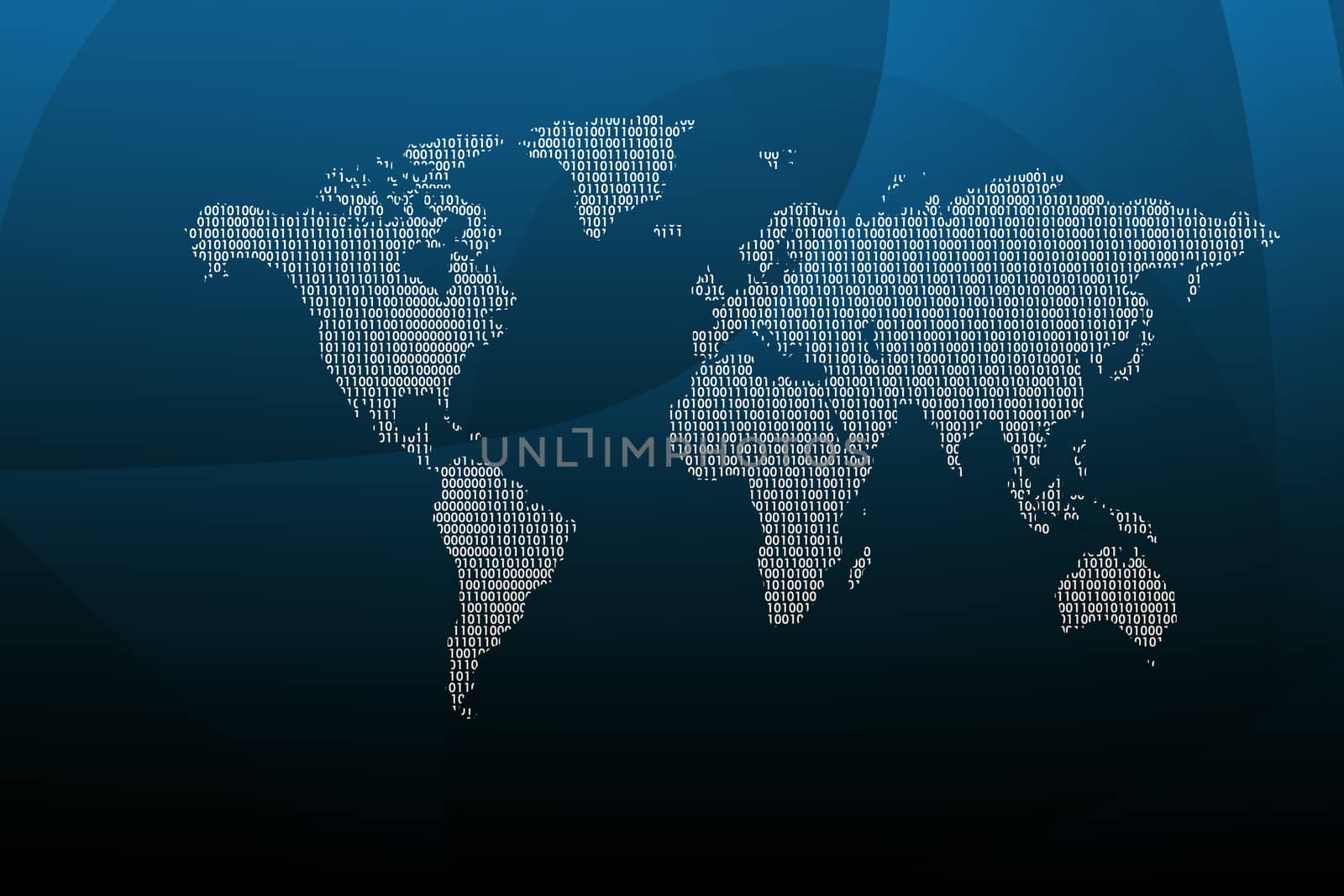 World map with numbers on blue background