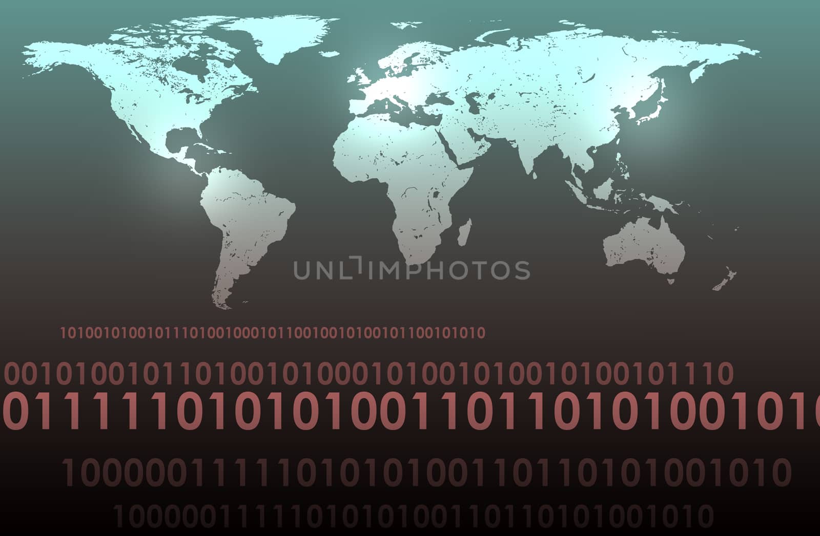 World map with numbers by cherezoff