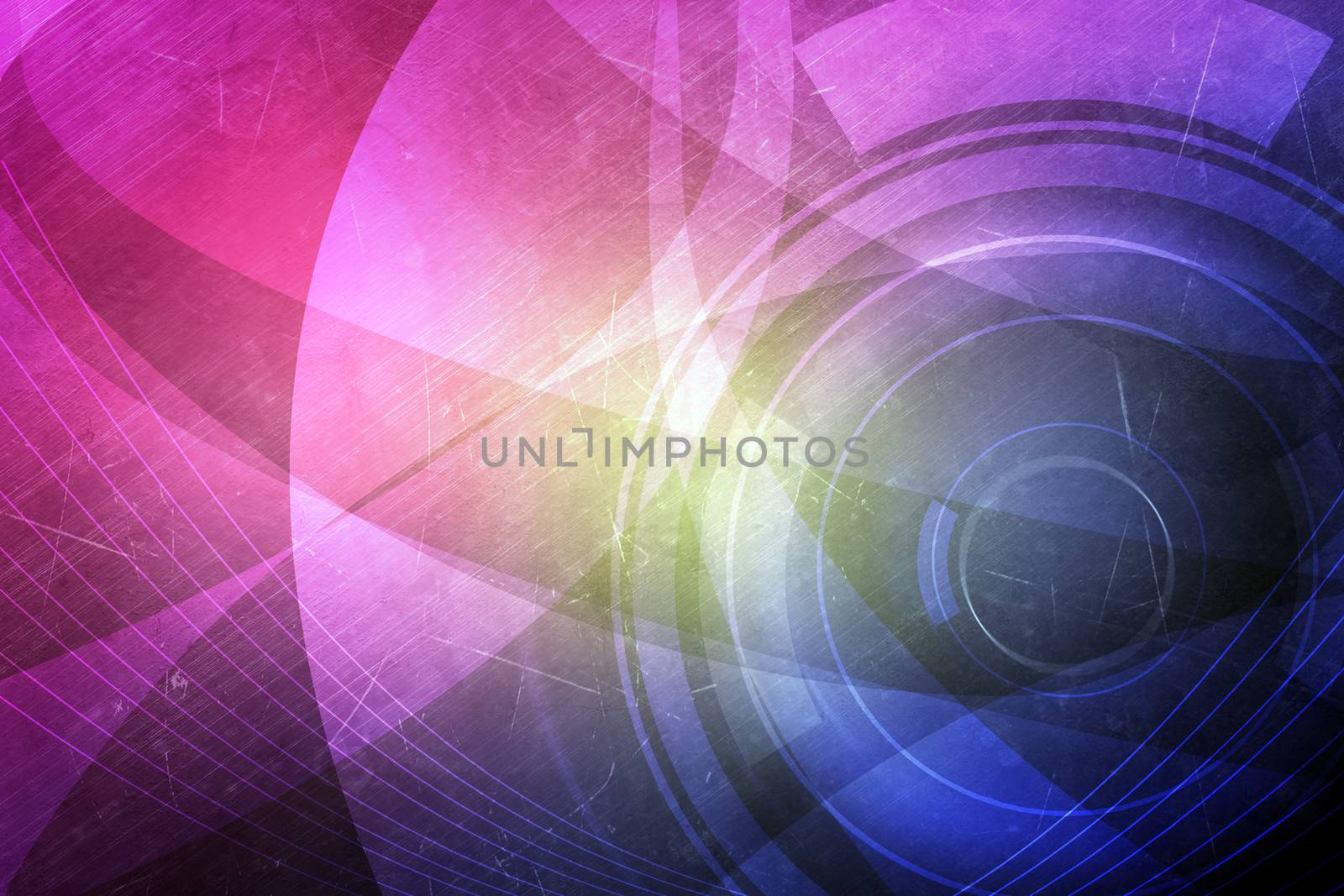 Abstract green and purple background with circles