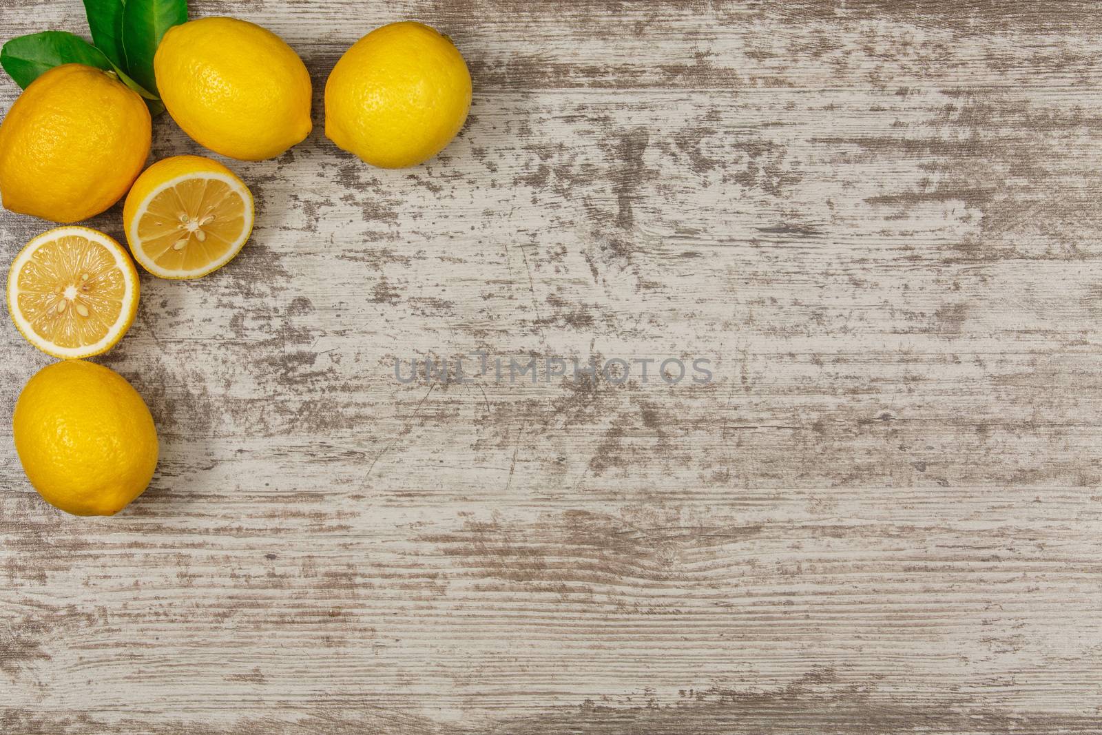 Frame from lemons.  Background with copy space