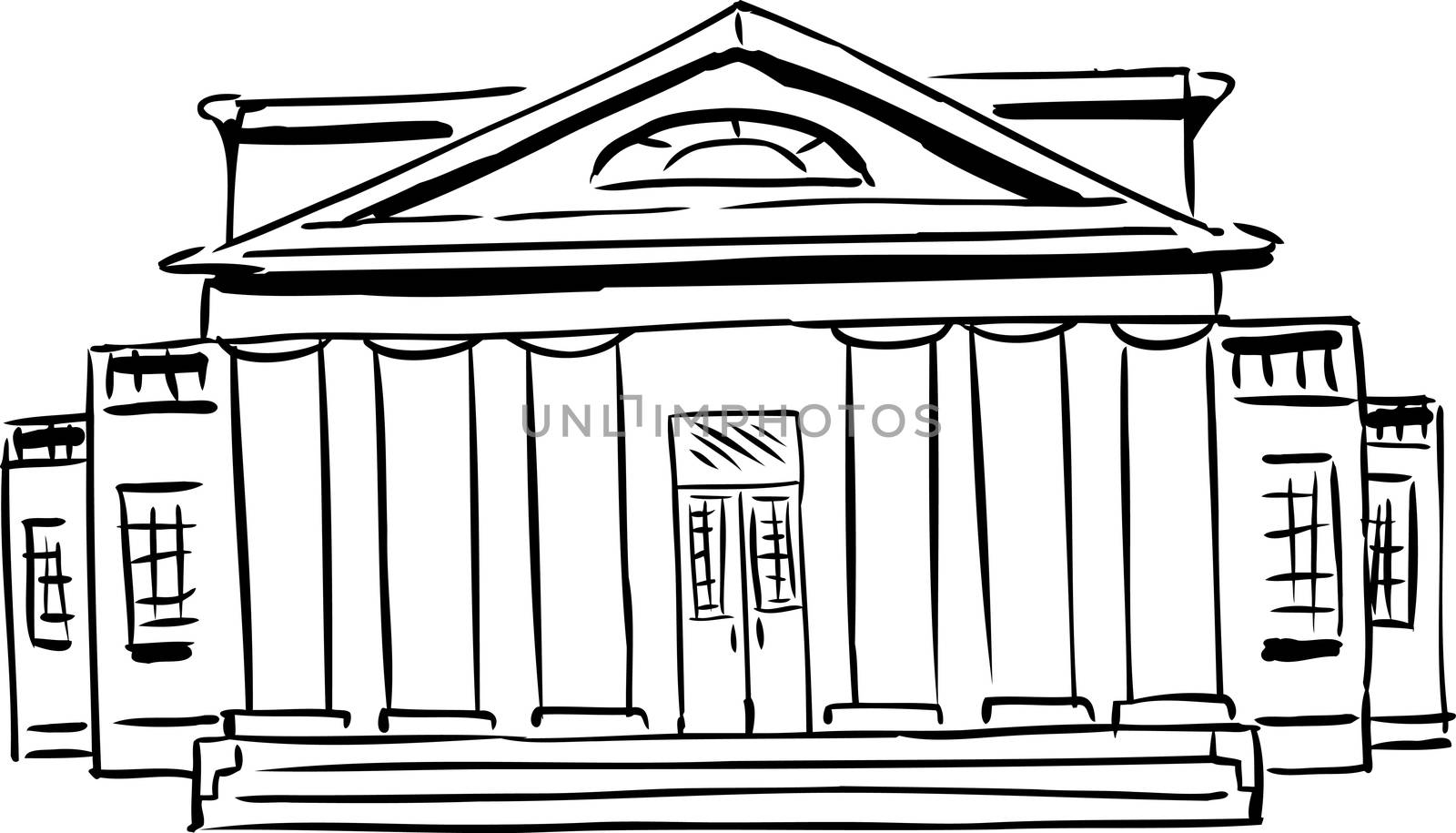 Outlined building with columns by TheBlackRhino