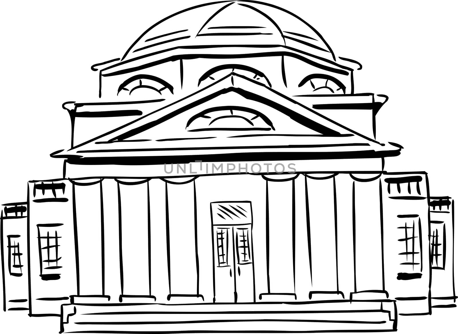 Outlined Church with Domed Roof by TheBlackRhino
