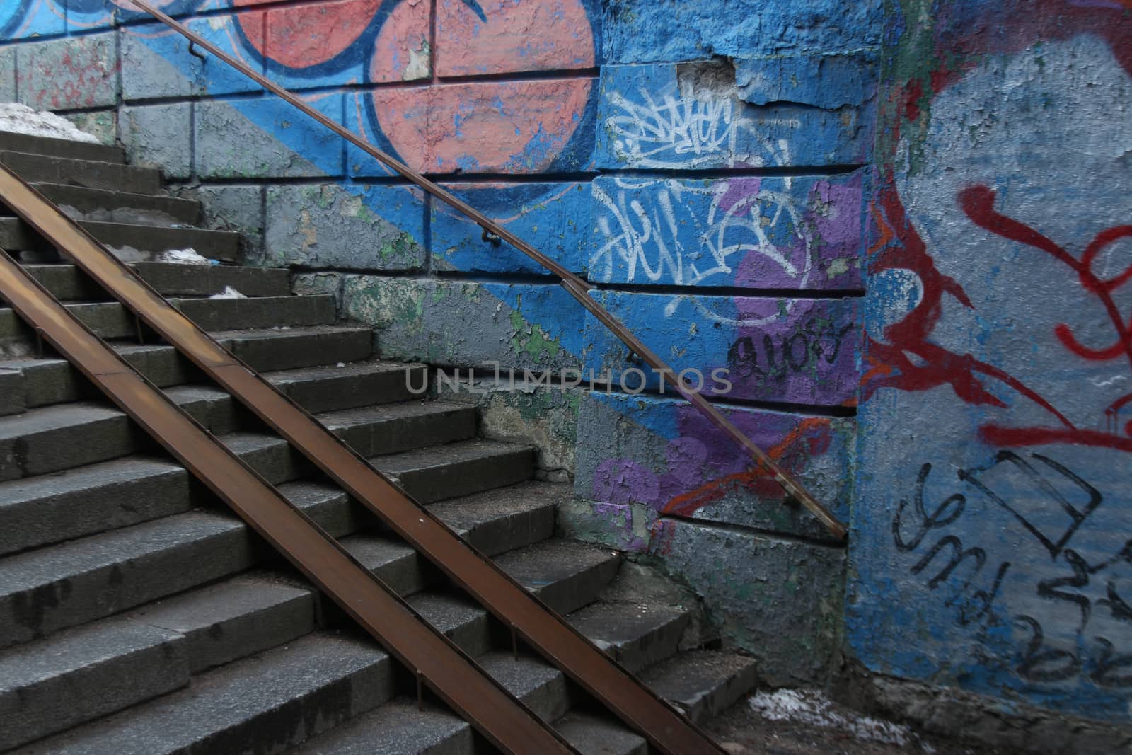stairs up underground subway station