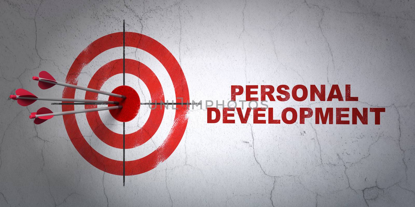 Learning concept: target and Personal Development on wall background by maxkabakov