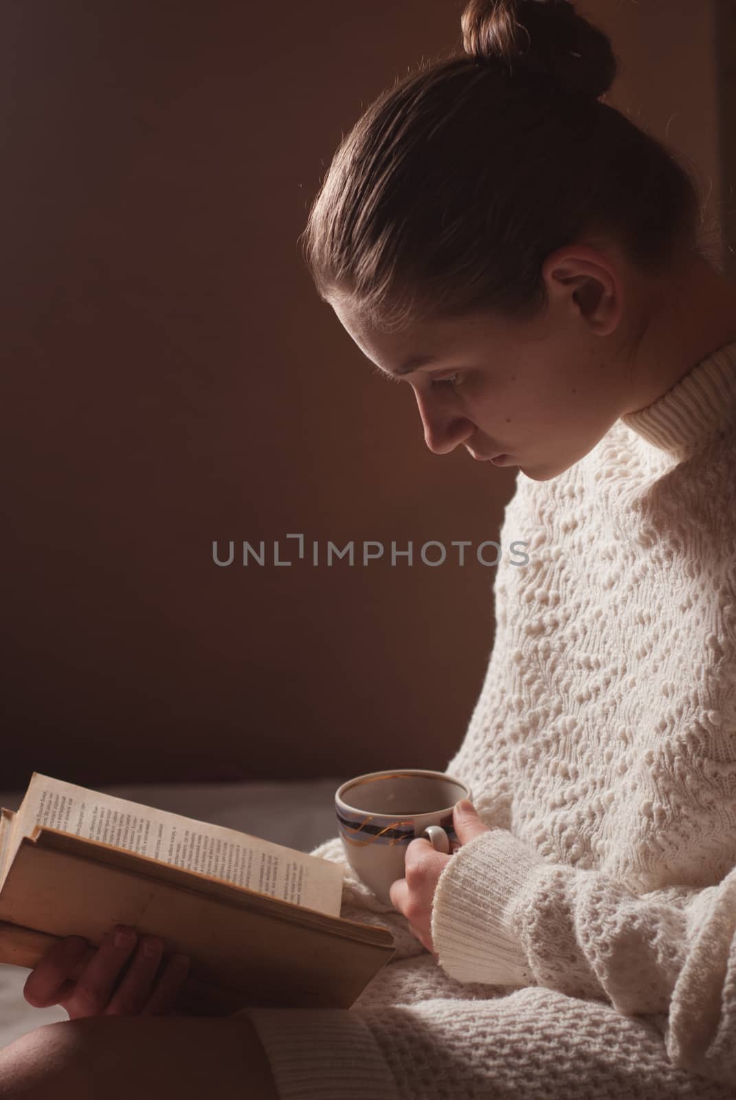 young girl reading a book  by vulkanov