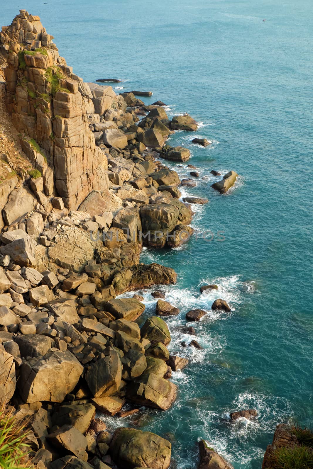  Landscape of sea from Dai Lanh cape, Phu Yen, Viet Nam, amzing scene with rock, stone, beautiful place for Vietnam travel