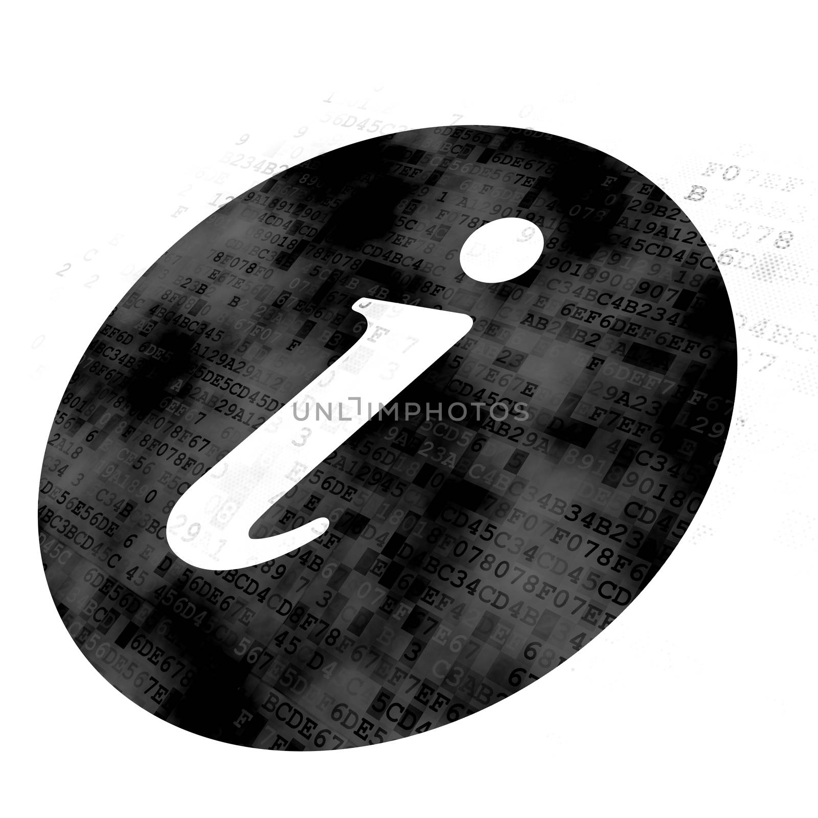 Web design concept: Pixelated black Information icon on Digital background