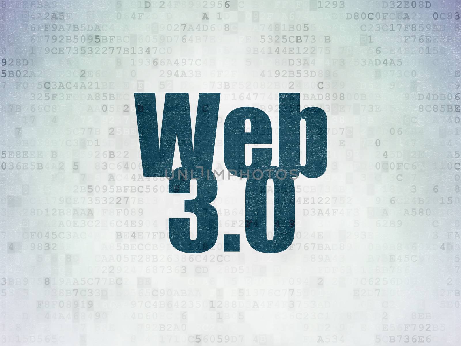 Web development concept: Web 3.0 on Digital Paper background by maxkabakov