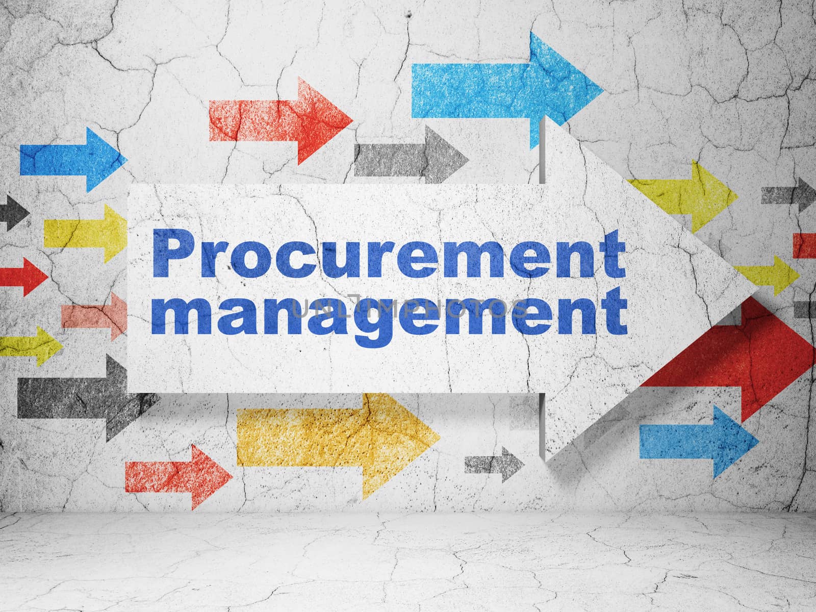 Business concept: arrow with Procurement Management on grunge wall background by maxkabakov