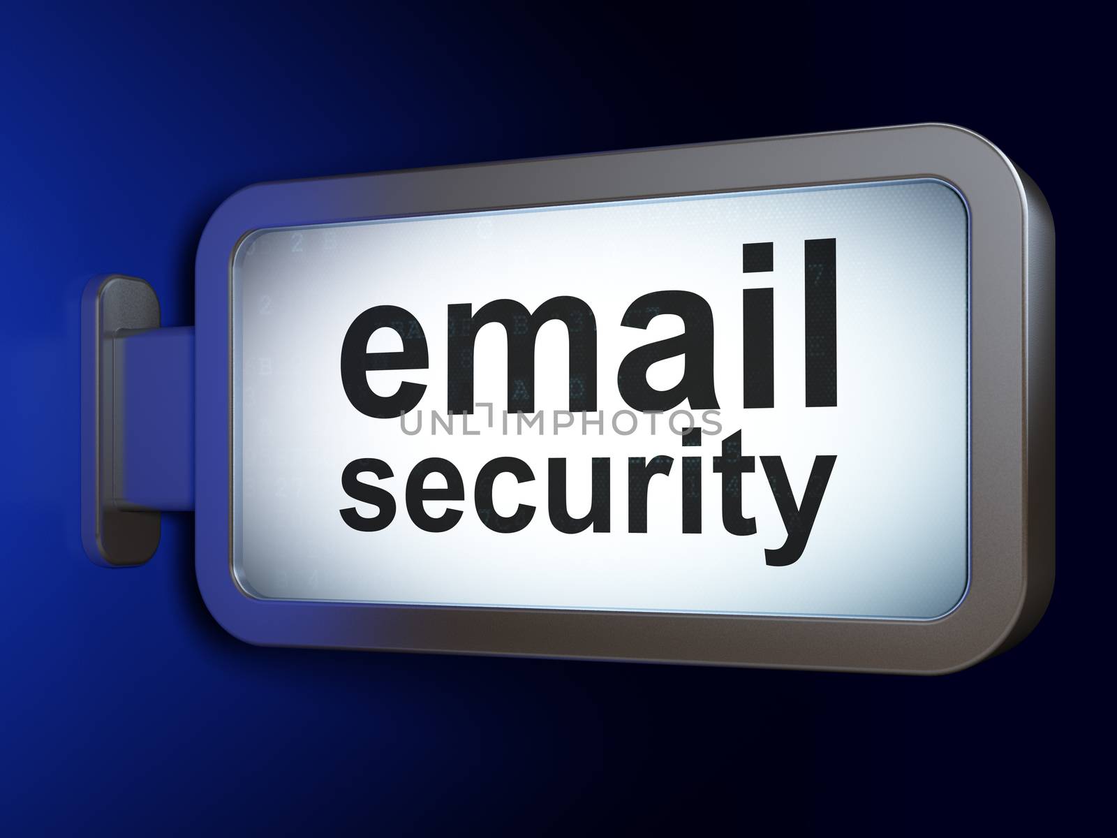 Security concept: Email Security on advertising billboard background, 3d render
