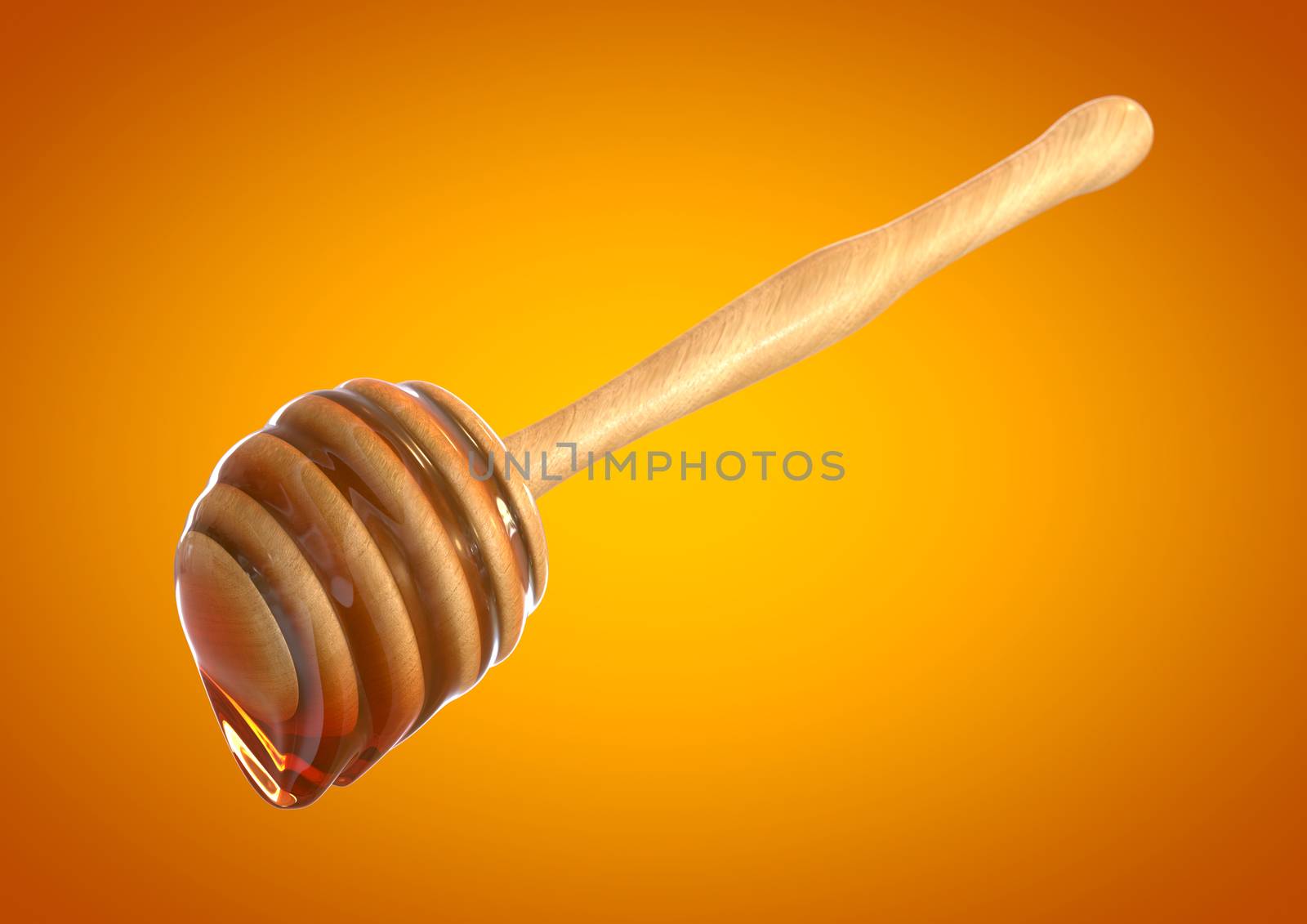 a honey wand or dipper dripping with honey by stockbp