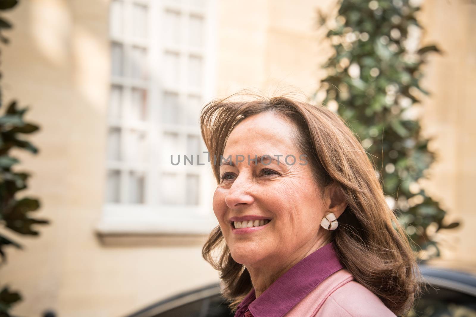 FRANCE, Paris: French minister for Ecology, Sustainable Development and Energy Segolene Royal arrives at the hotel de Matignon, in Paris, to attend an interministerial meeting, on March 18, 2016.