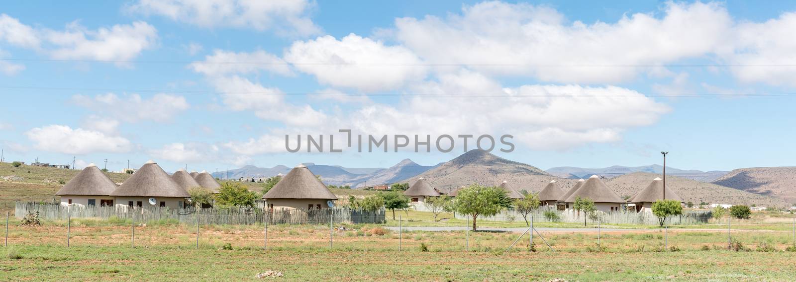 CRADOCK, SOUTH AFRICA - FEBRUARY 19, 2016: A lodge built in the form of a cultural village in Cradock, a medium sized town in the Eastern Cape Province