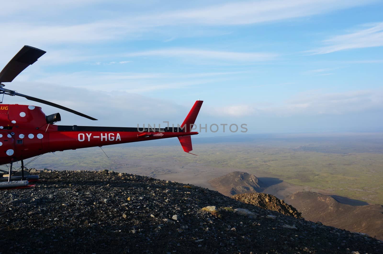 Driving helicopter in Iceland