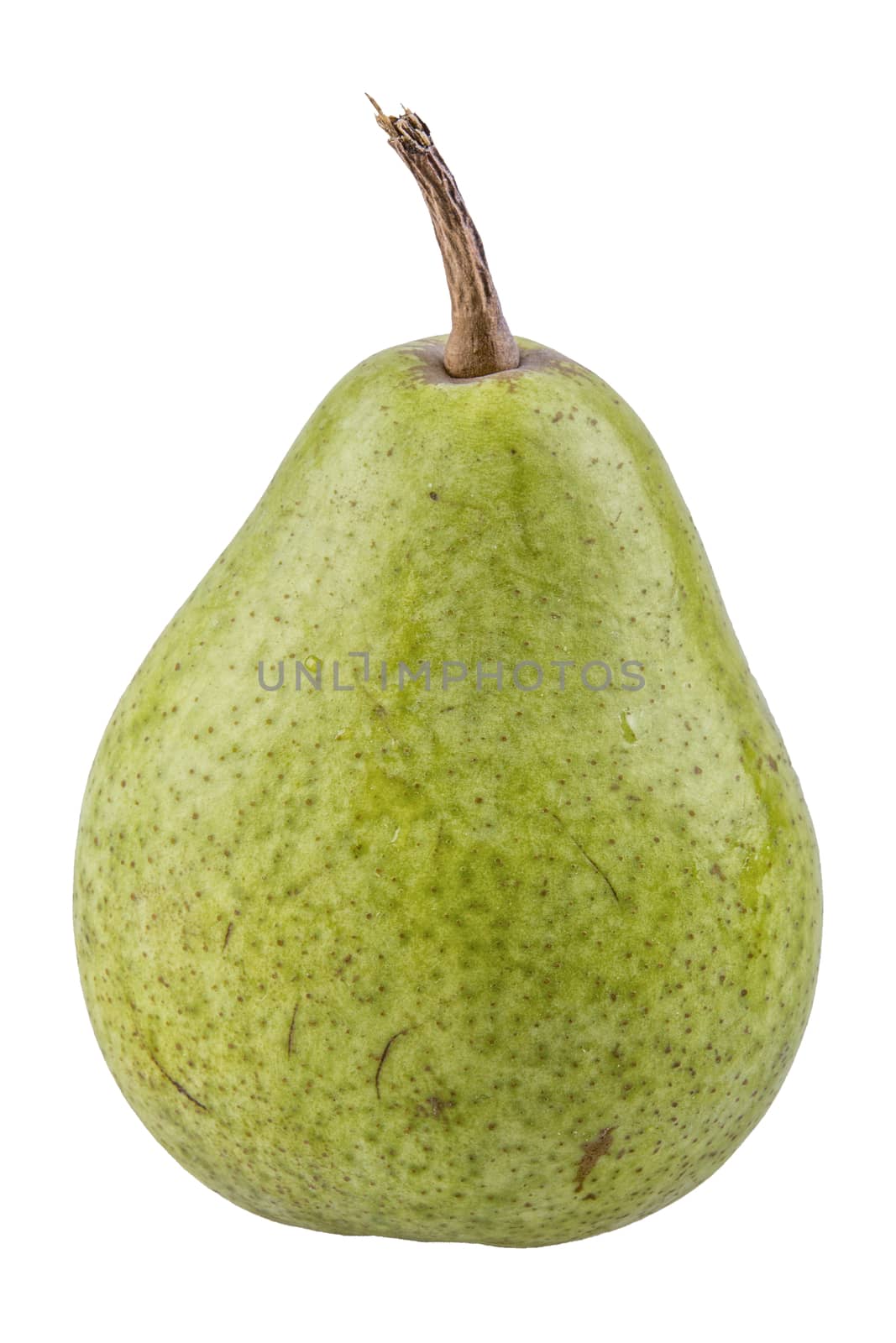 Green pear isolated on a white background