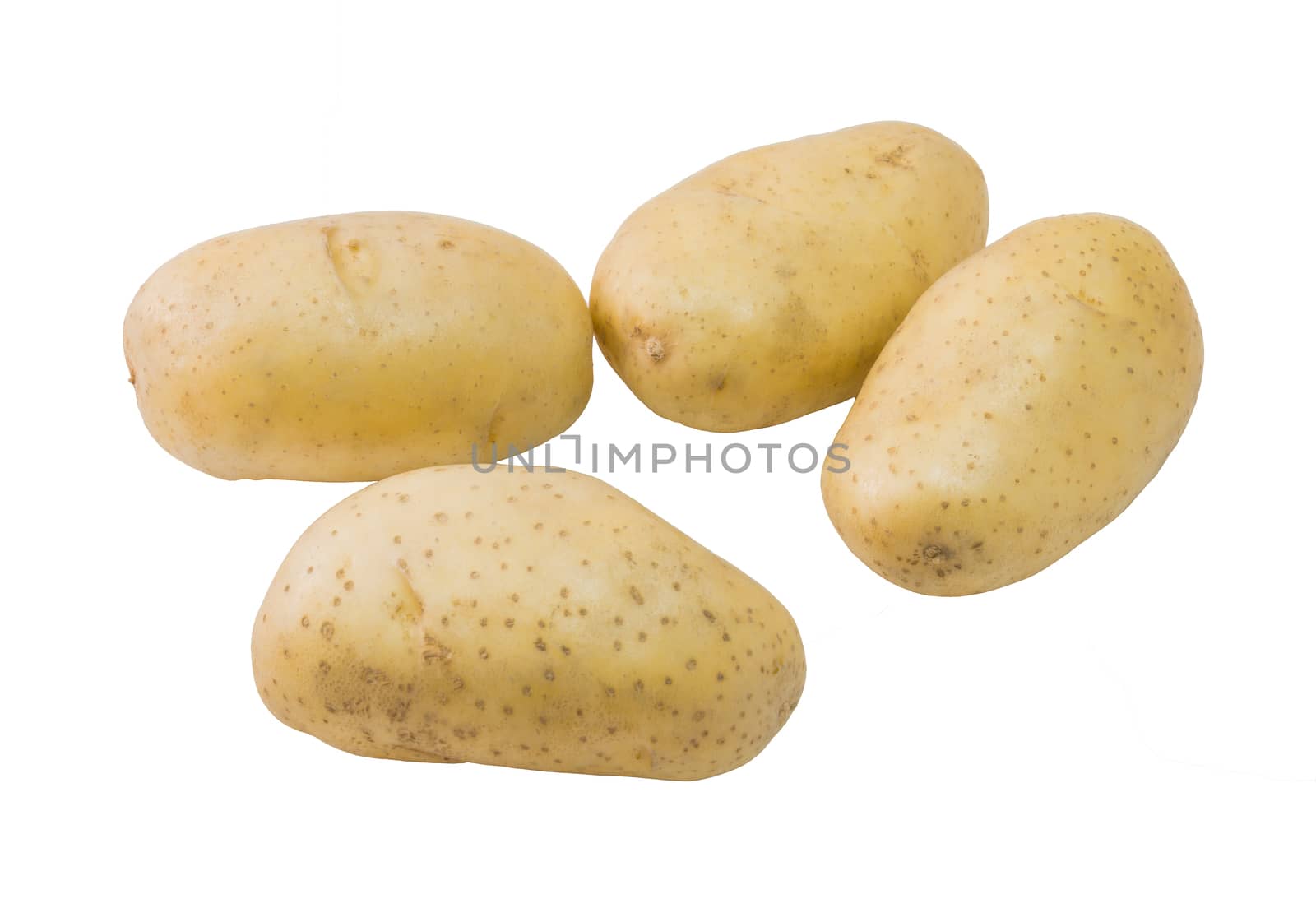 Fresh potatoes isolated on white background by chingraph