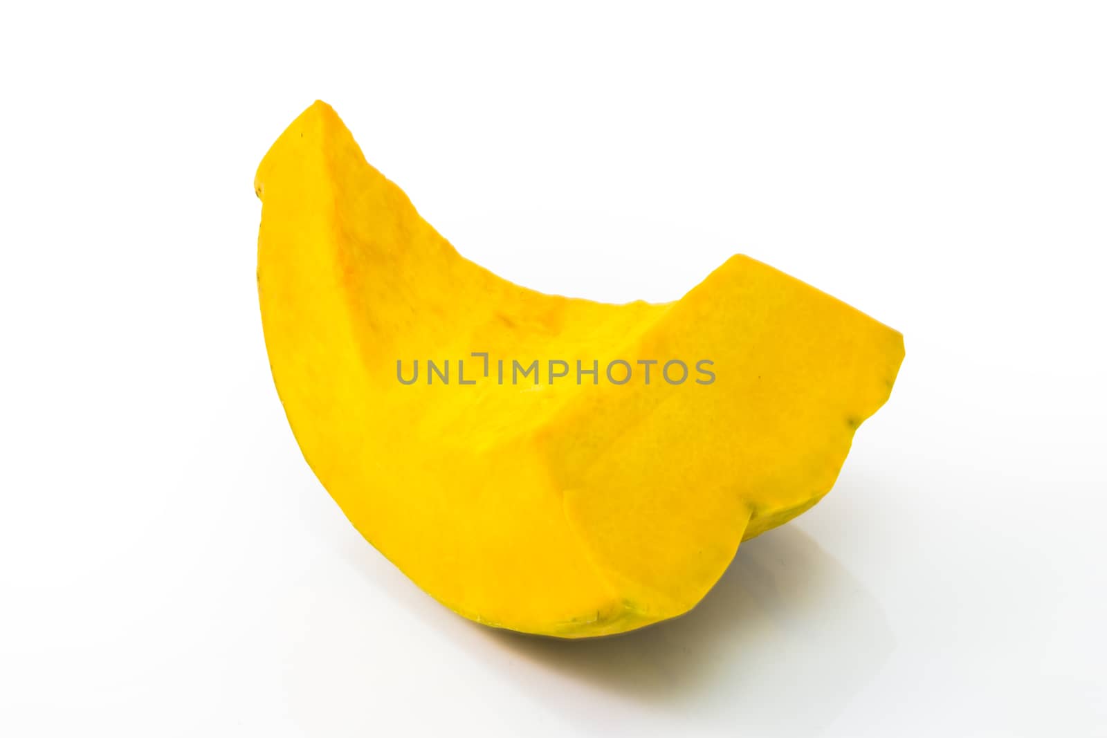 piece of pumpkin isolated on white background
