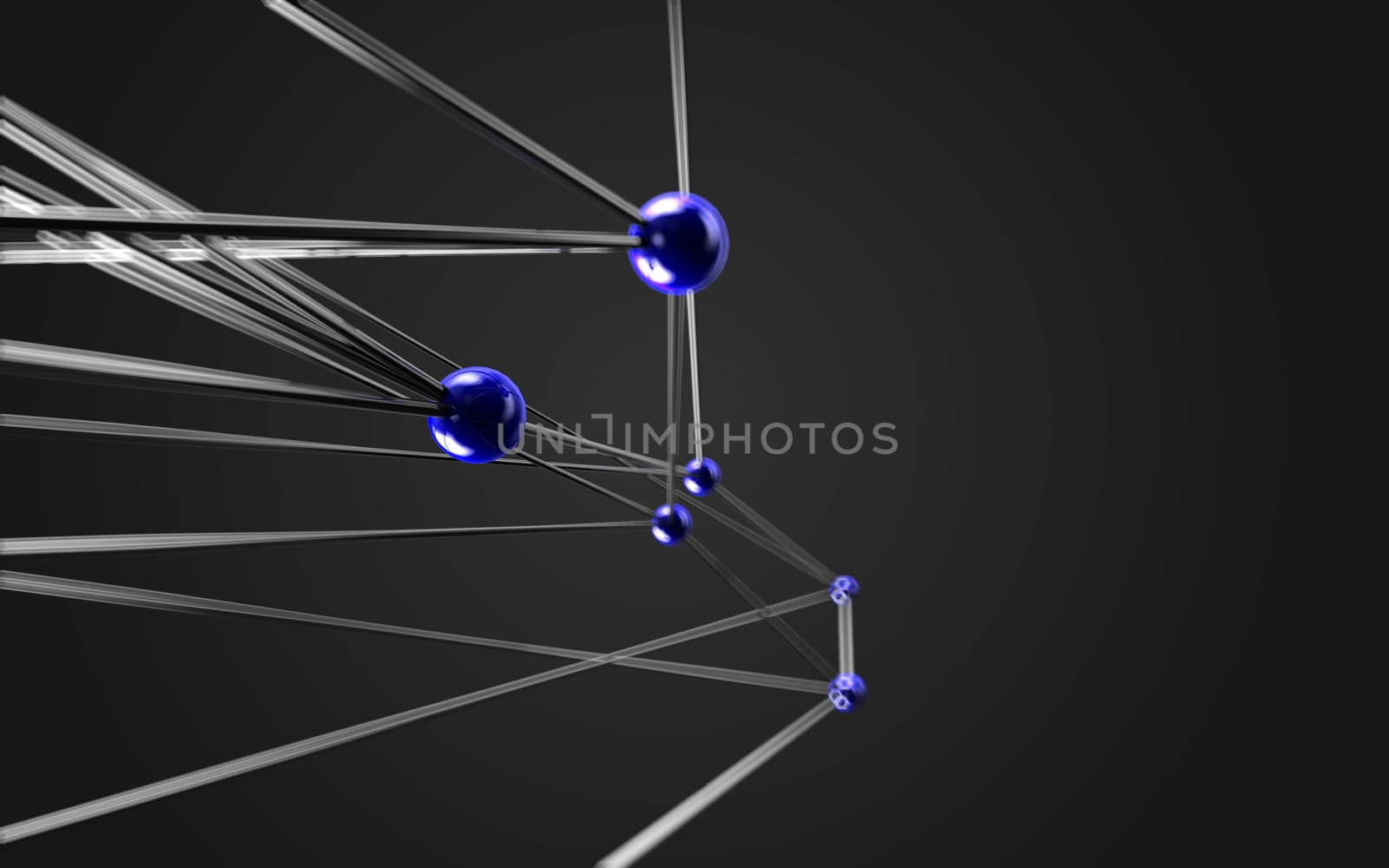 Abstract polygonal space low poly dark background with connecting dots and lines. Connection structure.