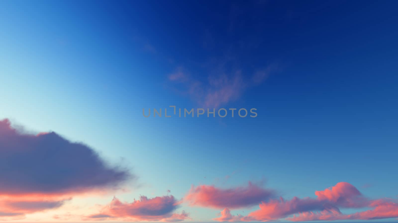 Cloudy blue sky abstract background, blue sky background with tiny clouds, 3d illustration