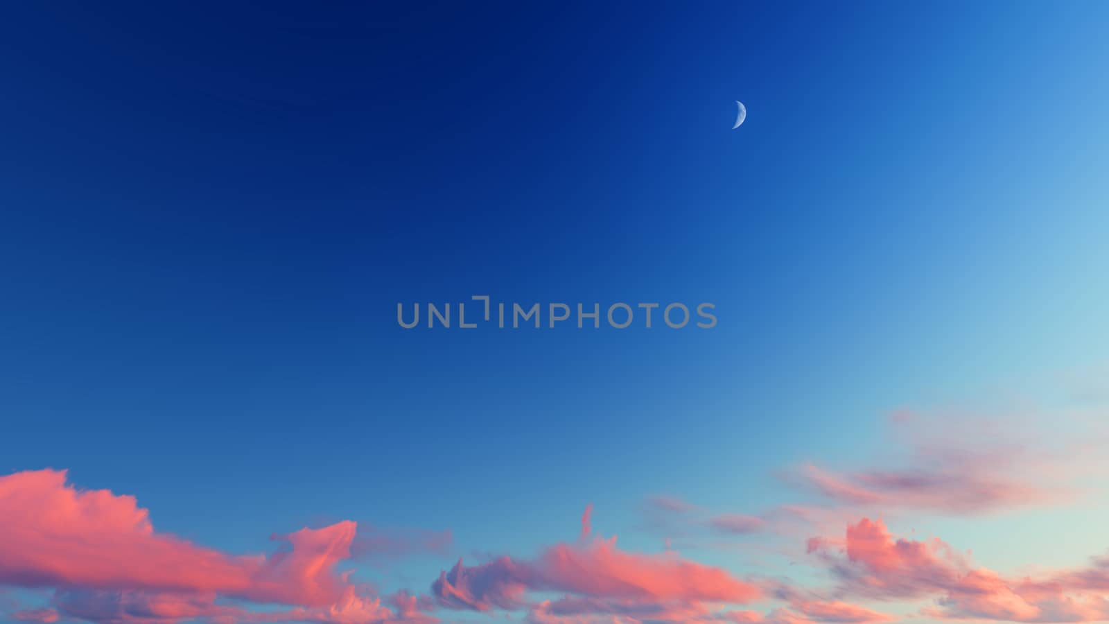 Cloudy blue sky abstract background, blue sky background with tiny clouds, 3d illustration