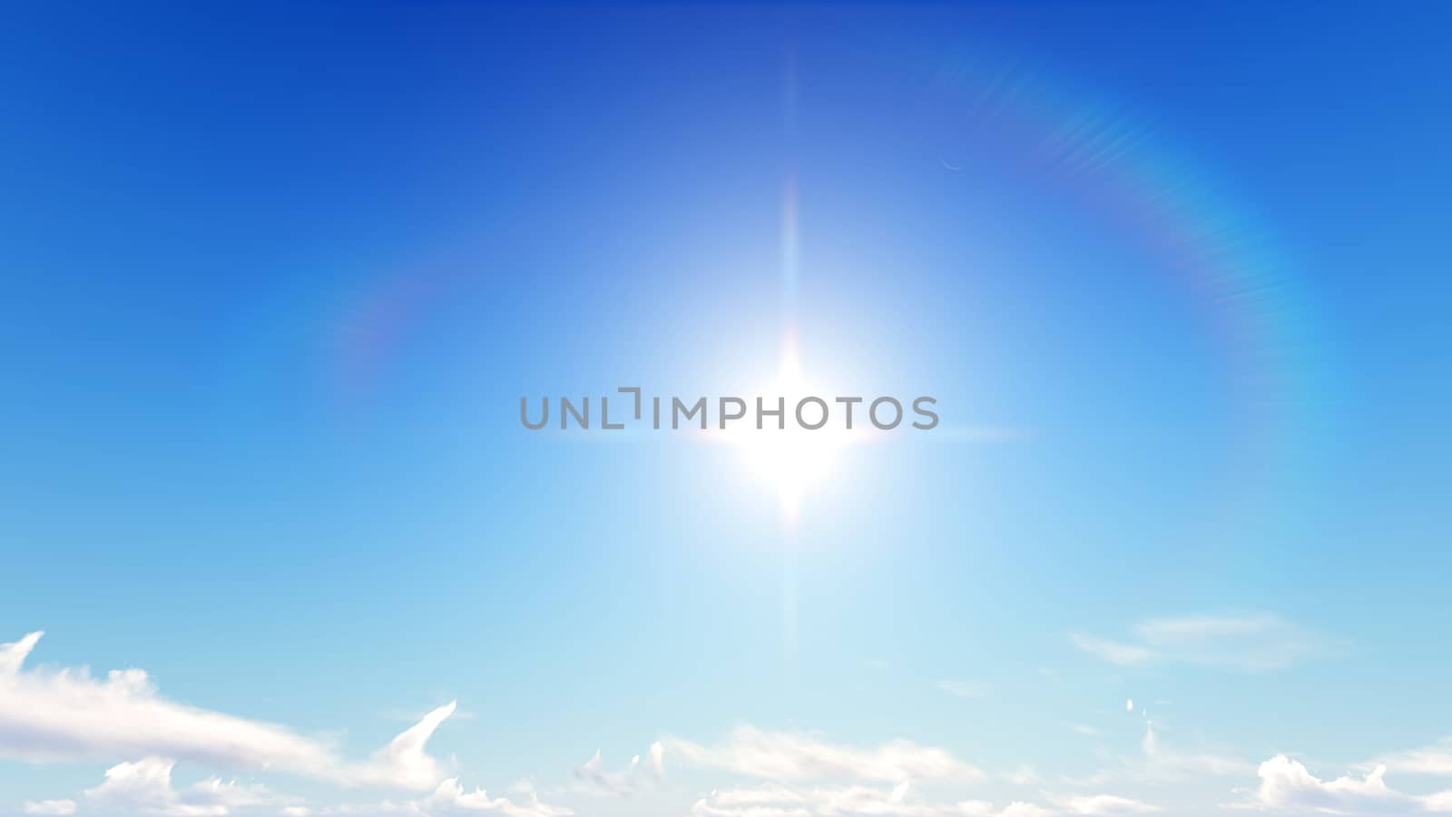 Cloudy blue sky abstract background, blue sky background with tiny clouds, 3d illustration