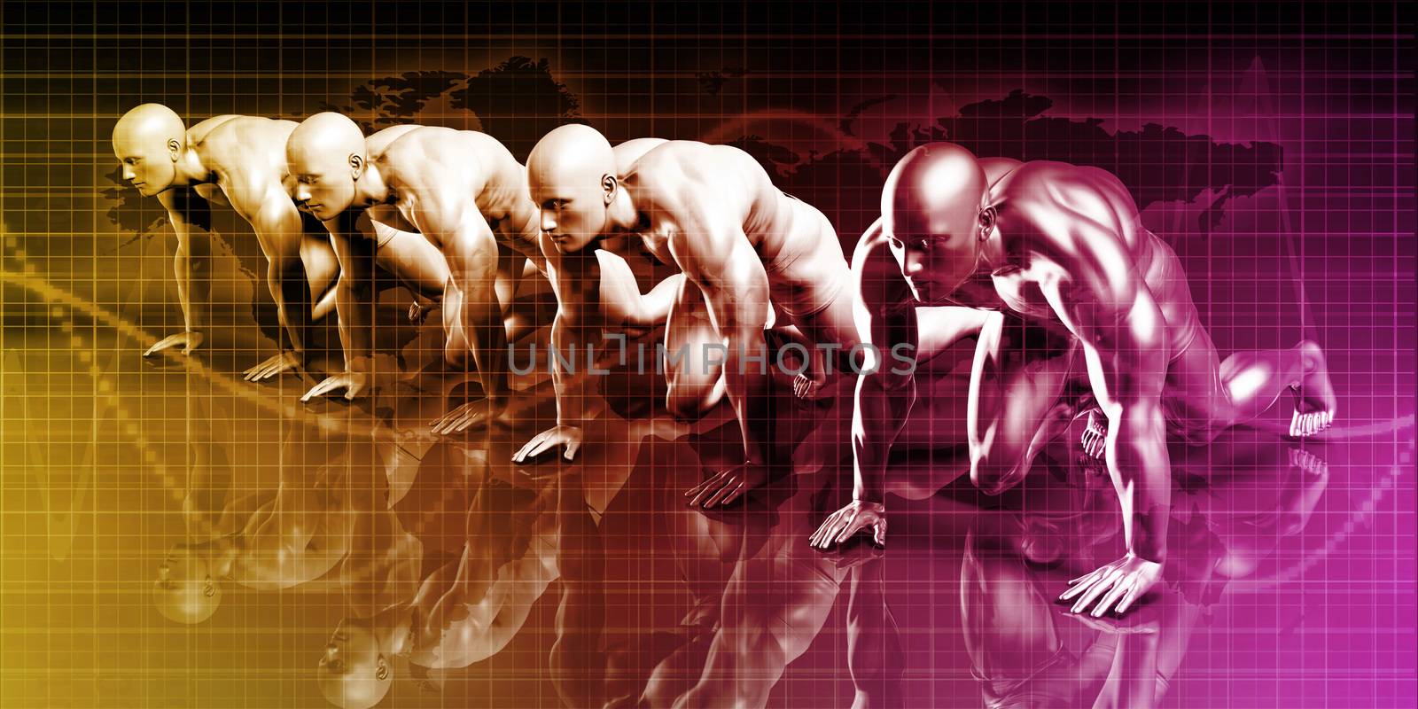 Futuristic Business Company with Robots Ready to Compete