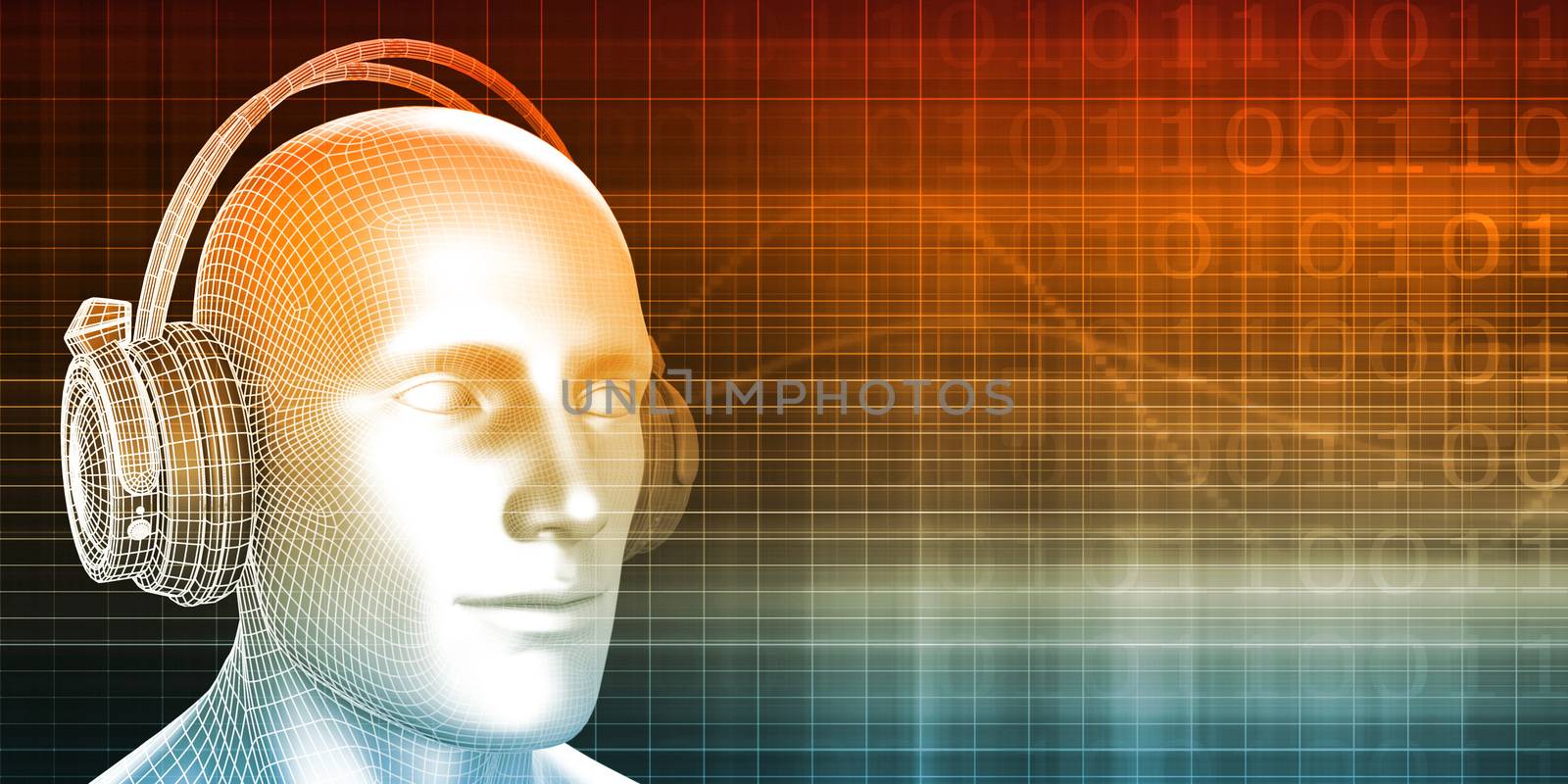 Digital Music Experience with Man Wearing Headphones