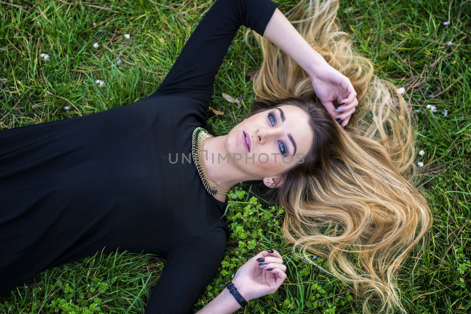 Pretty young woman outdoor in park by artofphoto
