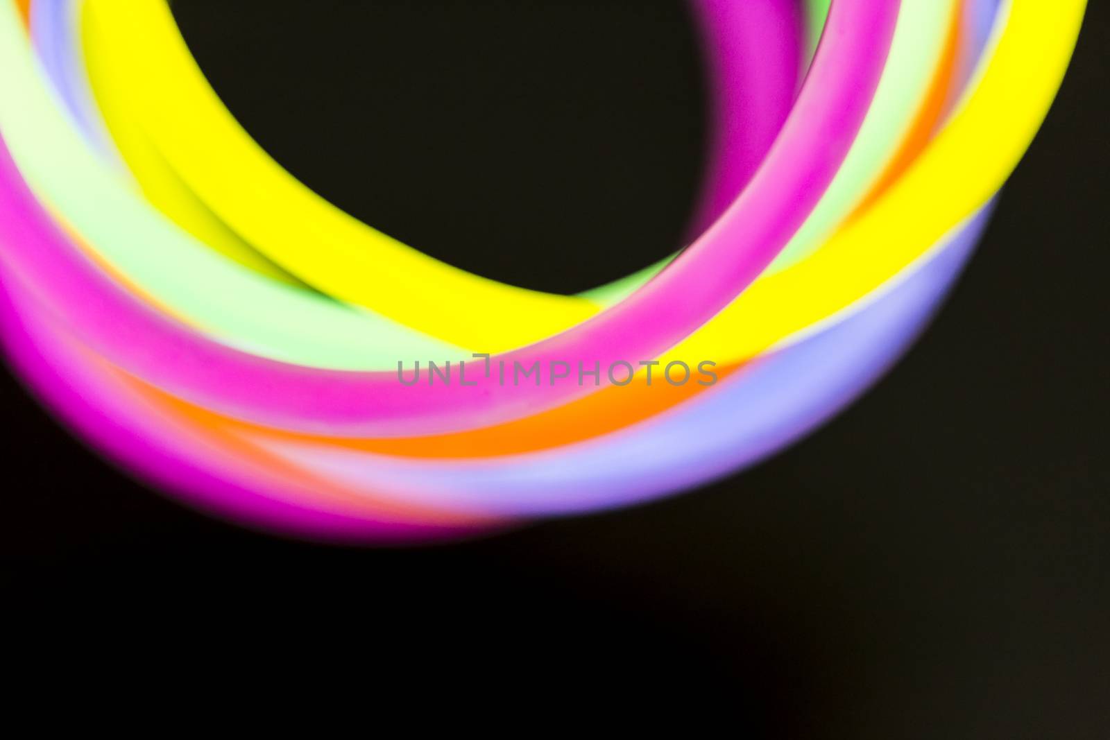 Colorful fluorescent light neon on blanck background