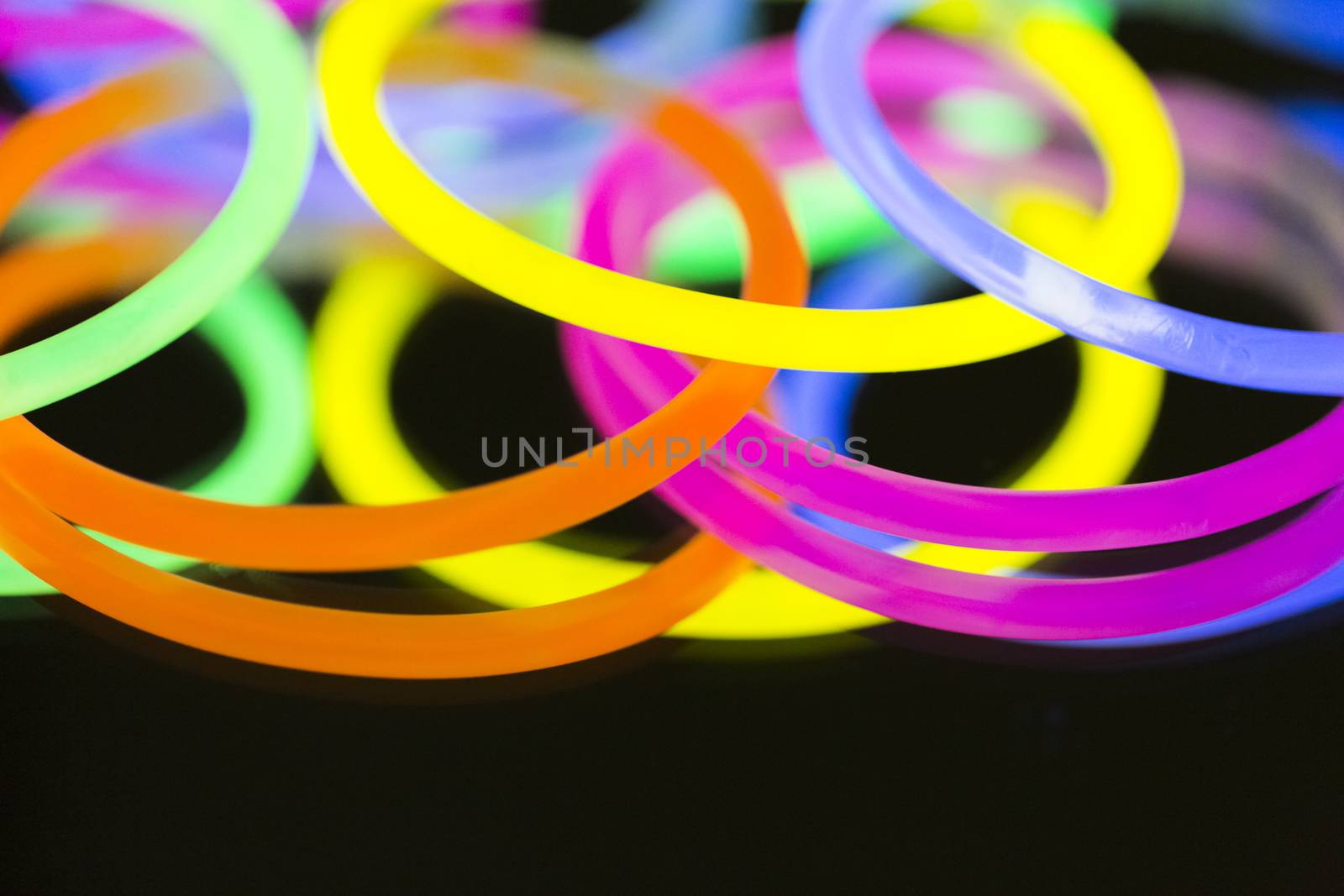 Colorful fluorescent light neon on blanck background