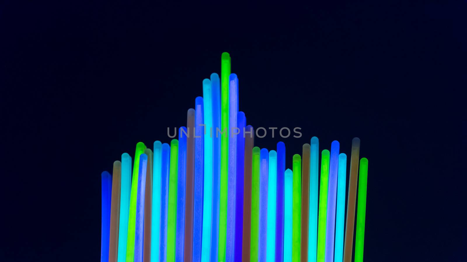 Colorful fluorescent light neon on blanck background