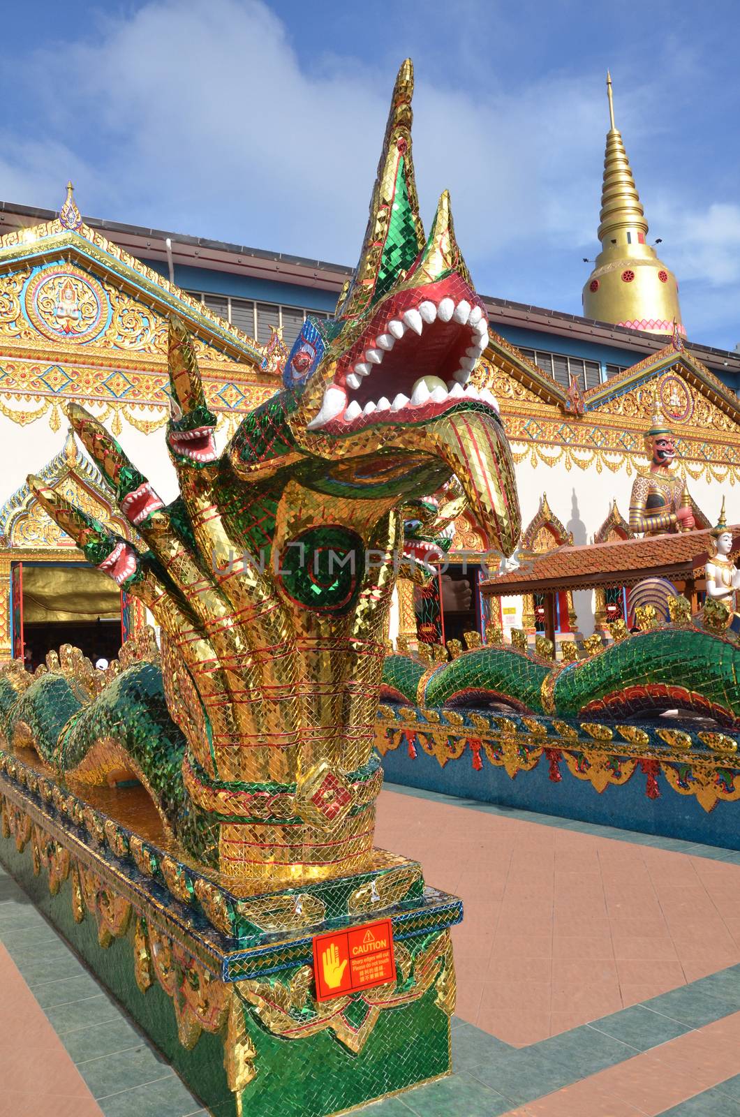 Sculpture at the Thai temple Wat Chayamangkalaram by tang90246