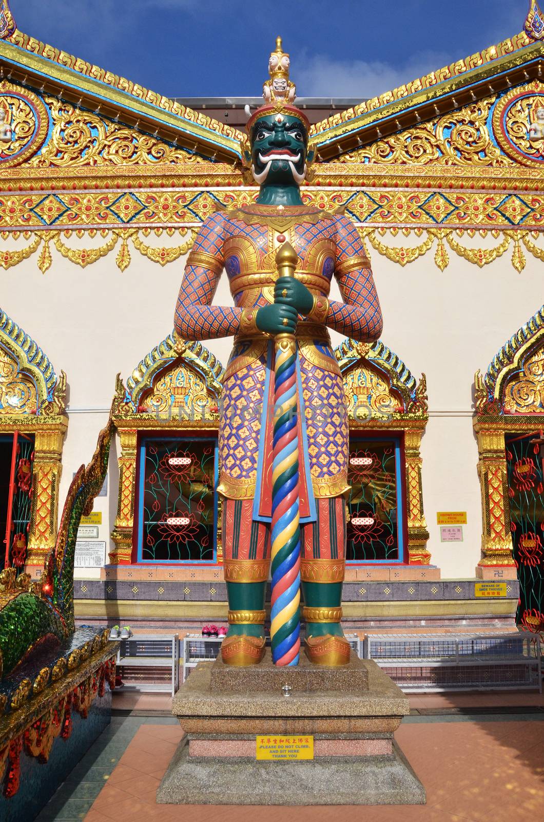 Sculpture at the Thai temple Wat Chayamangkalaram on island Penang, Malaysia