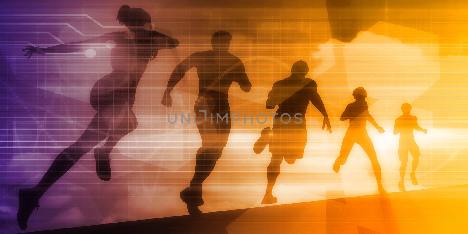 Fitness Technology and Sports Monitoring Data Concept Background